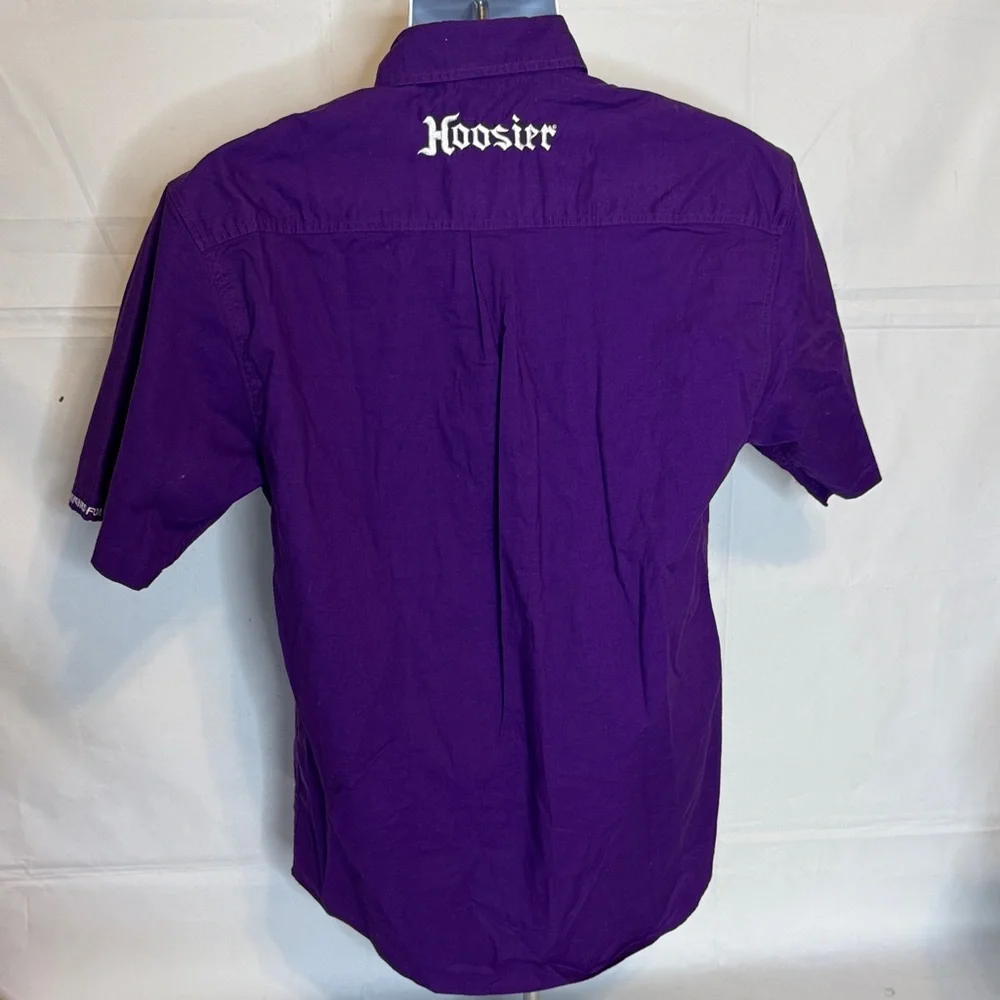 Hoosier Men's Purple Casual Button Down Shirt Size Medium - Picture 7 of 8